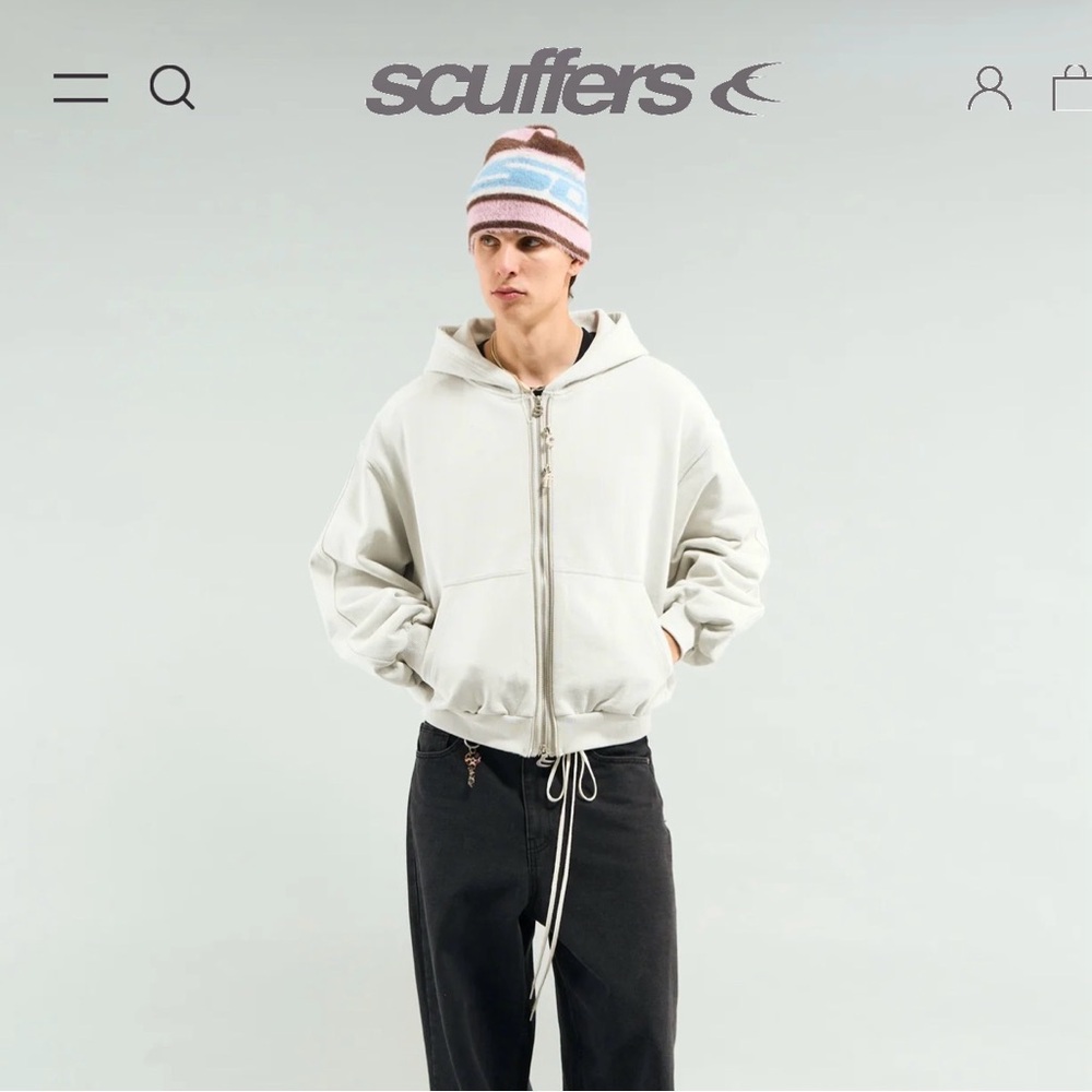 Scuffers Gray Zip Hoodie - Medium